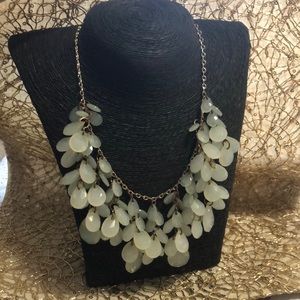 Price drop //Natasha Couture/ white acrylic Waterfall Bib/ Necklace